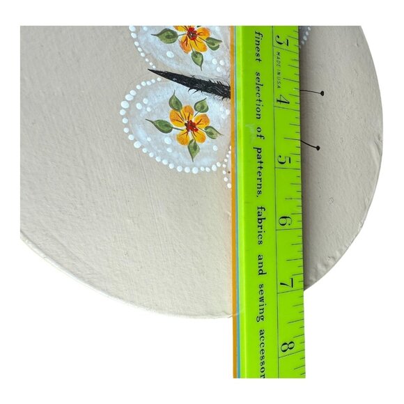 Hand painted butterfly w/ flowers signed art paper hat nesting box cottage BOHO - Picture 5 of 6